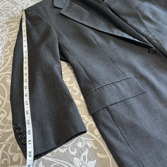 Chas Reed & Co Wool Sportscoat Men 44 Short Charcoal Dark Glen Plaid Vented USA - Picture 9 of 16